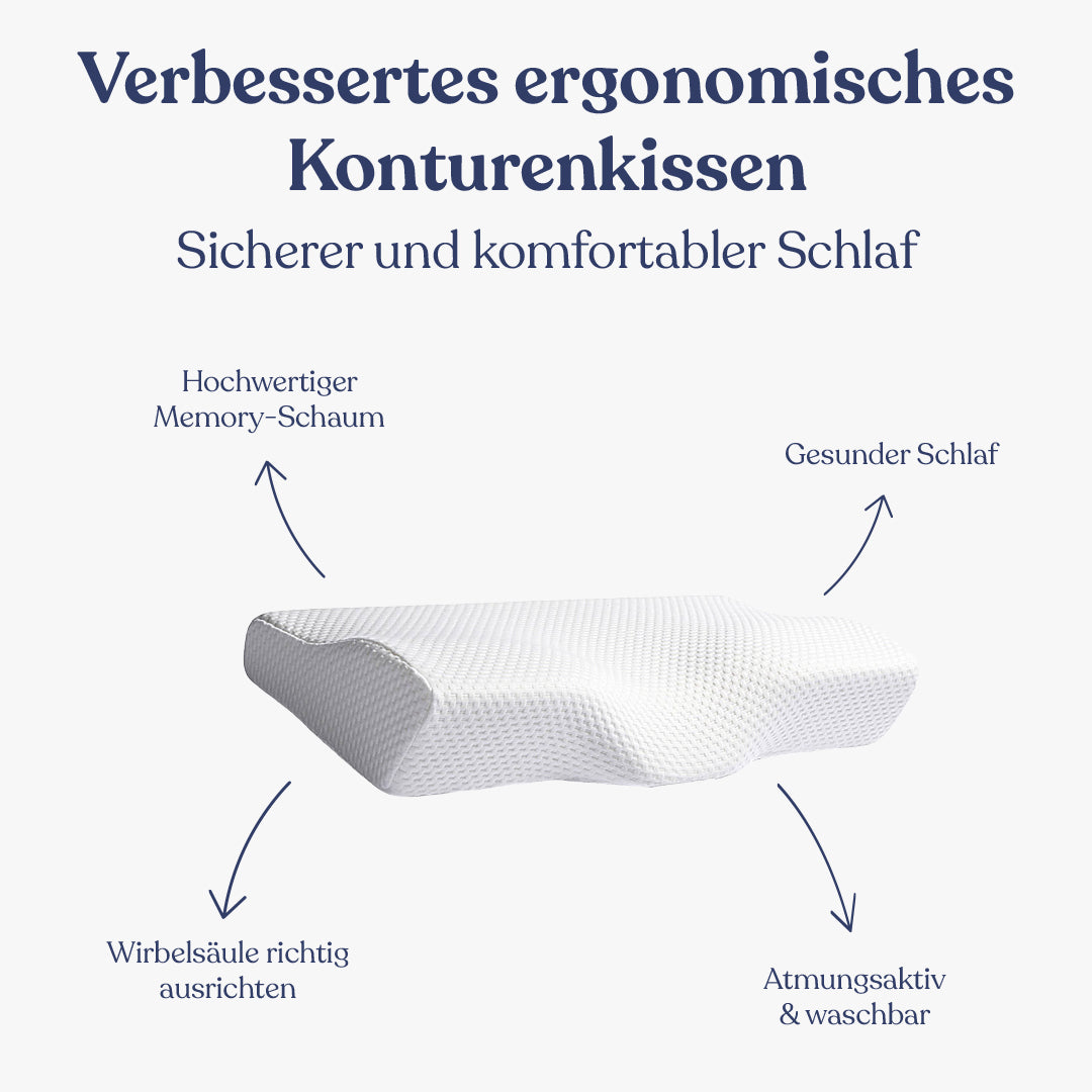 Orthopädisches Schlafkissen aus Memoryschaum für Seitenschläfer