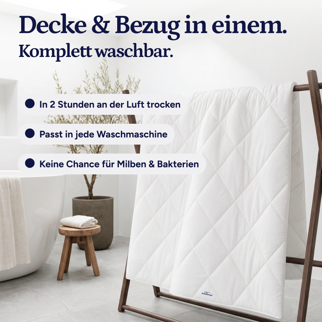 Simple Sleep™ The quick-drying 2-in-1 duvet that eliminates the need for bedding.