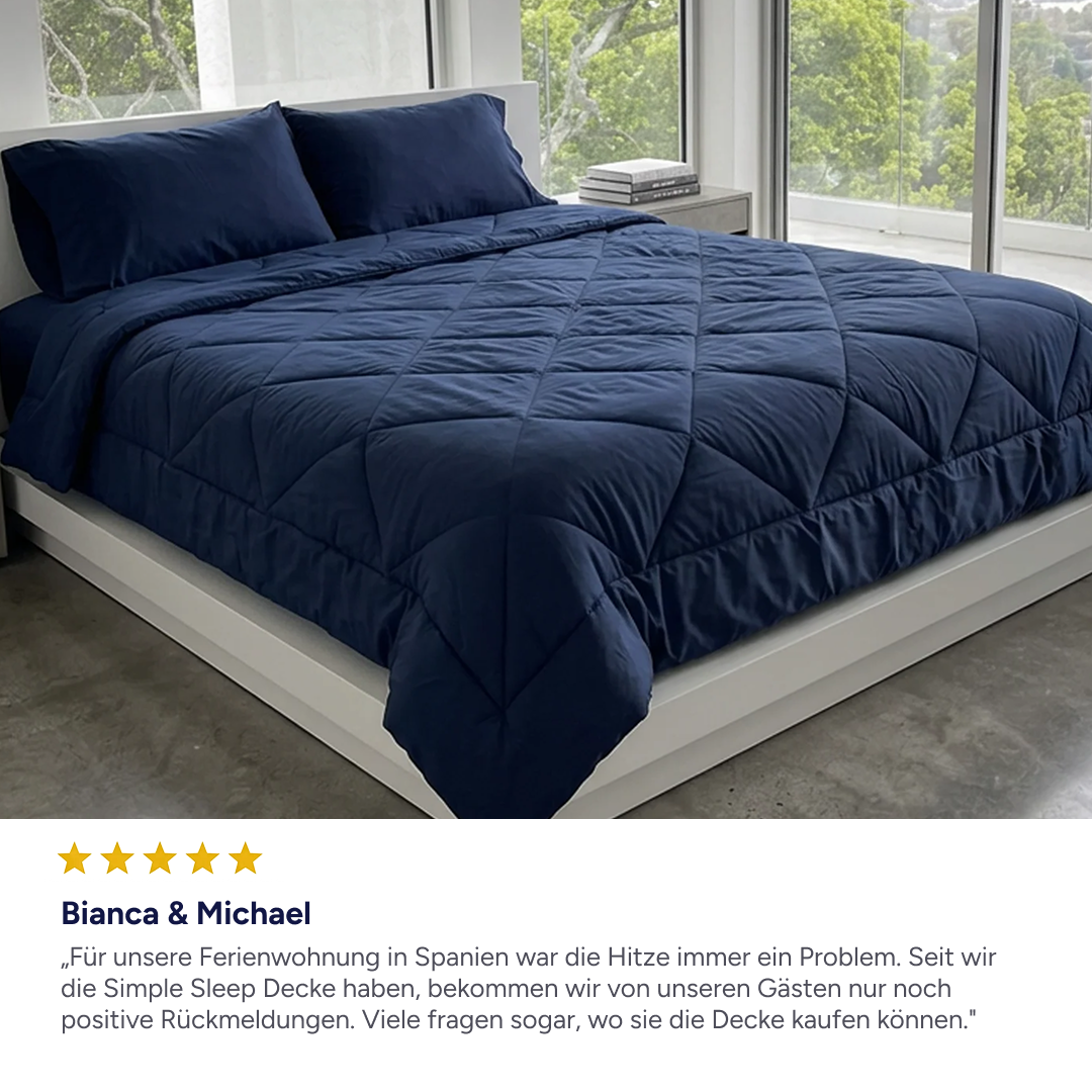 Simple Sleep™ The quick-drying 2-in-1 duvet that eliminates the need for bedding.