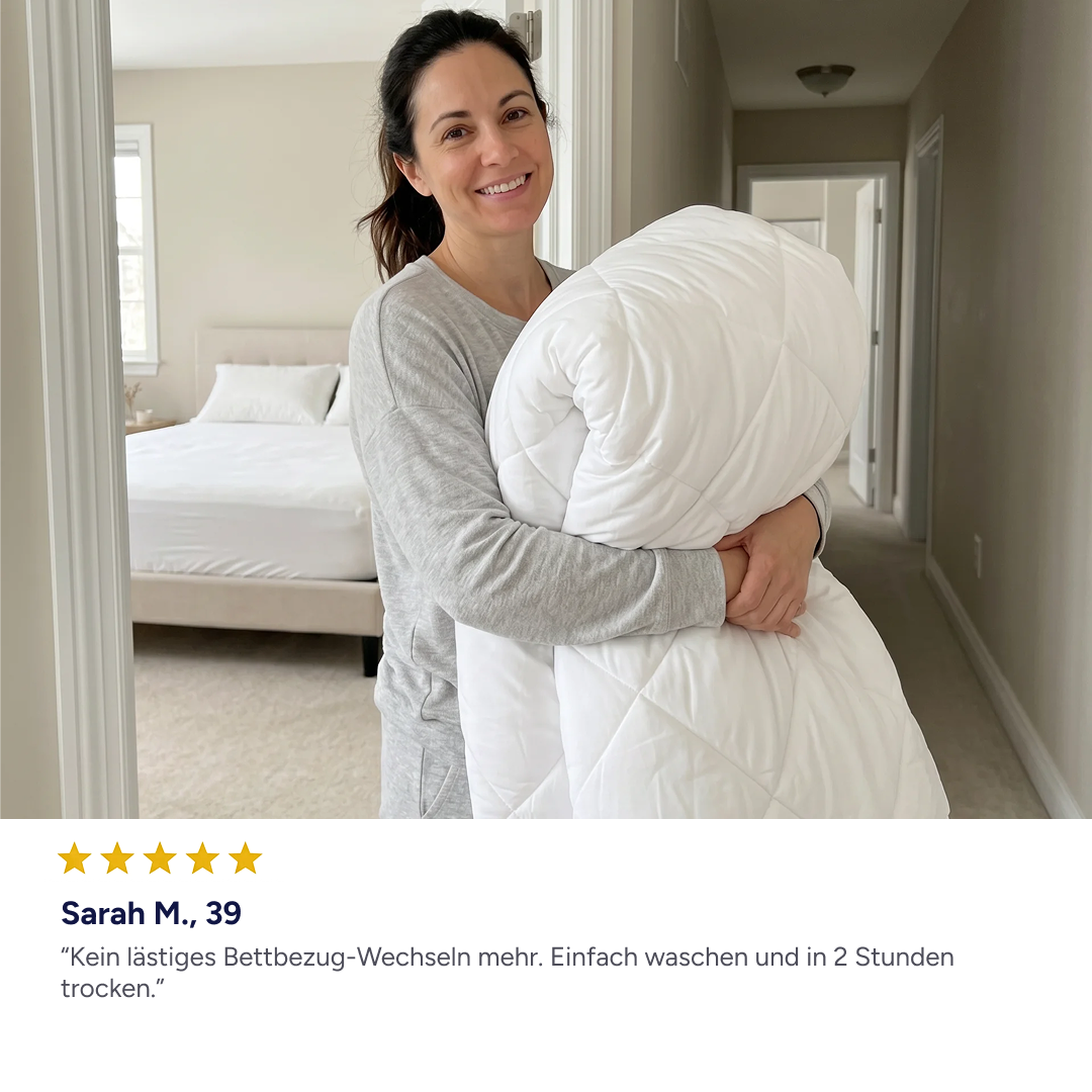 Simple Sleep™ The quick-drying 2-in-1 duvet that eliminates the need for bedding.